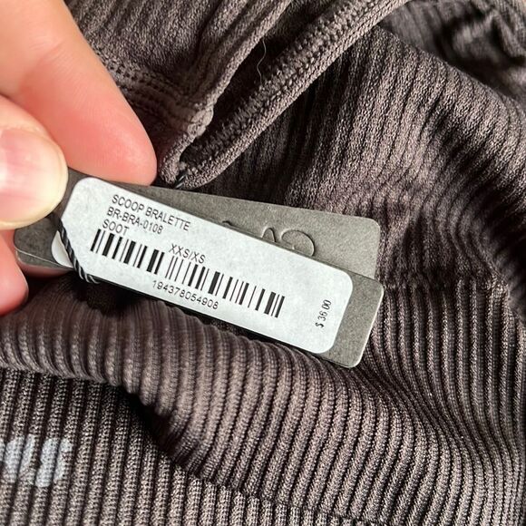 SKIMS SCOOP NECK BRALETTE RIBBED SOOT Size XXS/XS New - Picture 5 of 5